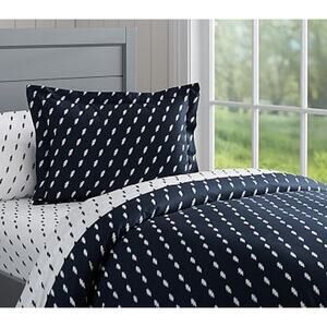 Pottery Barn Kids Lighting Bolt Twin Duvet Cover Navy